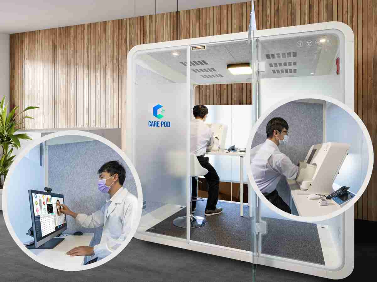 达擎于医疗科技展中展出＂远距诊疗舱＂，，以因应医疗数字化及社会高龄化趋势下、、、、复诊及慢性病患等族群对于远距看诊需求逐渐升高所推出的创新整合方案。。多功能合一、、、、高隐私性的远距诊疗舱可根据病患端与医师端的不同需求，，提供弹性化及客制化功能，，，节省医生和病患的精力及时间